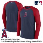【即日発送可】ナイキ(NIKE) Tシャツ 長袖 ロサンゼルス・エンゼルス Dri-FIT Game Raglan Performance Long Sleeve T-Shirt Authentic Collection MLB