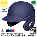 ＜受注生産＞ミズノ（MIZUNO） ソフトボール打者用ヘルメット ツヤ消し加工 カラーオーダー 1DJHS111 1DJYH102 定番・単色・つや消し ソフトボール両耳付打者用