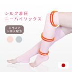着圧ソックス オープントゥ ニーハイ 膝上 シルク 国産 1足 むくみ解消 むくみ改善 むくみ防止 ソックス 国産 妊婦 引き締め 中忠商店 脚ケア