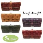 Laugh Rough ラフラフ 本革長財布 がま口財布 68419 全5色 牛革 ドット柄 水玉模様 型押し フルベジタブルタンニンレザー ロングウォレット
