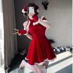 サンタ コスプレ  サンタ ポンチョ  レディース コスチューム ポンチョ マント リボン ワンピース サンタ Aラインワンピース 4点セット 可愛い