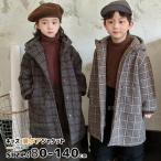 ベンチコート ジュニア 女の子 中綿ジャケット チェック 風パーカー 裏ボア 中綿 チェック柄 コート 男の子 冬服 子供用 ベンチコート キッズ 暖かい 韓国 フー
