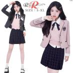 韓国 卒業式 スーツ 女の子 卒服 韓国 制服 入学式 可愛い 女子 高校生 小学生 中学生 小学校 フォーマルスーツ ピンク グレー 子供服 秋冬 大きいサイズ 4点セ