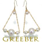 ショッピング真珠 パール 真珠 4.2-8.8mm フック 揺れる ピアス K18YG GENJ 限界値下げ品