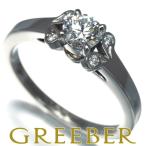 カルティエ リング ダイヤ ダイヤモンド 0.34ct E VVS2 3EX バレリーナ ソリテール 49号 Pt950 鑑定書 指輪 BLJ 限界値下げ品