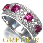 ルビー 1.58ct ダイヤ ダイヤモンド 0.52ct ミルグレイン リング K18WG 指輪 GENJ 限界値下げ品