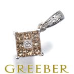  Brown &amp; прозрачный diamond бриллиант diamond бриллиант 0.76ct детективный роман настройка подвеска с цепью K18WG GENJ предел снижение цены товар 