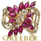 ショッピングルビー ルビー 1.28ct ダイヤ ダイヤモンド 0.07ct 2種カット リング K18YG 指輪 GENJ