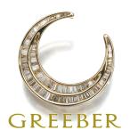 GSTV подвеска с цепью diamond бриллиант 0.74ct moon bageto cut K18YG BLJ/GENJ