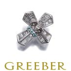 笠原真寿美 ペンダントトップ パライバトルマリン ダイヤ ダイヤモンド クラウン クロス K18WG BLJ