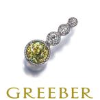 スフェーン 0.35ct ダイヤ ダイヤモンド 0.06ct ミルグレイン ペンダントトップ Pt900 GENJ