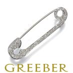 ショッピングダイヤ ダイヤ ダイヤモンド 0.36ct パヴェ 安全ピン ブローチ K18WG GENJ