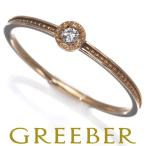 エテ リング ダイヤ ダイヤモンド 0.03ct 一粒 ミルグレイン 11号 K10PG 指輪 BLJ/GENJ