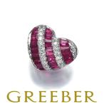 ショッピングルビー ルビー 0.90ct ダイヤ ダイヤモンド 0.12ct ハート ペンダントトップ K18WG GENJ