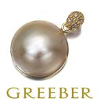 mabe жемчуг mabe жемчуг 15.5mm diamond бриллиант 0.03ct подвеска с цепью K18YG GENJ