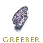 ショッピングピアス ポンテヴェキオ ピアス サファイア 0.58ct ダイヤ  パヴェ フープ 片耳 K18WG BLJ