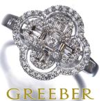 ショッピングフラワー ダイヤ ダイヤモンド 0.40ct フラワー 2種カット リング K18WG 指輪 GENJ