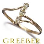 ショッピングダイヤモンド ダイヤ ダイヤモンド 0.13ct ペアシェイプ 3P リング K18YG 指輪 GENJ
