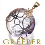 ショッピングダイヤ アメジスト ダイヤ ダイヤモンド 0.03ct フラワー 蝶 バタフライ アニマル ペンダントトップ K18PG/ブラックコーティングGENJ