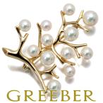 ミキモト ブローチ 真珠 4.8mm-7.0mm 幸福の木 K14YG BLJ