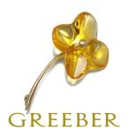 バカラ ブローチ クリスタルガラス オルテンシア フラワー イエロー K18YG BLJ/GENJ