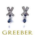 サファイア 0.10ct/0.10ct ダイヤ ダイヤモンド ピアス K18WG GENJ