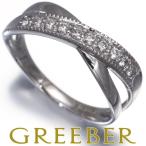 ダイヤ ダイヤモンド 0.17ct ミルグレイン クロスライン リング K18WG 指輪 GENJ