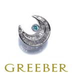 ショッピングパライバトルマリン パライバトルマリン ダイヤ ダイヤモンド ムーン テーパーカット ペンダントトップ K18WG ソーティングGENJ