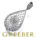 ダイヤ ダイヤモンド 0.57ct 透かし ミルグレイン ペンダントトップ Pt950 GENJ