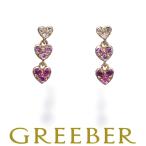 ポンテヴェキオ ピアス ルビー 0.08ct サファイア 0.07ct ダイヤ ダイヤモンド 0.03ct ハート K18PG BLJ