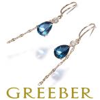  Take выше серьги топаз Cubic Zirconia пара Shape cut K10YG/K18YG BLJ/GENJ