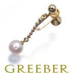  Mikimoto серьги жемчуг жемчуг 6.6mm одна сторона уголок K18YG BLJ