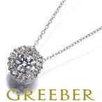 ダイヤ ダイヤモンド 0.22ct/0.21ct サークル ネックレス K18WG GENJ