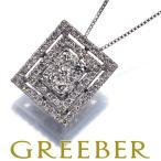 ダイヤ ダイヤモンド 0.50ct スクエア ネックレス K18WG GENJ