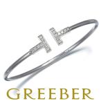 ティファニー ブレスレット ダイヤ ダイヤモンド Tワイヤー バングル K18WG BLJ