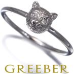 グッチ リング ダイヤ ダイヤモンド ルマルシェテ゛メルウ゛ェイユ 猫 ネコ ネコ アニマル 12号 K18WG 指輪 BLJ