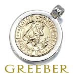 ティファニー ペンダントトップ セントクリストファー コイン シルバー 925/K18YG BLJ