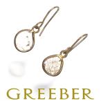 ダイヤ ダイヤモンド スライスカット 揺れる フック ピアス K18YG GENJ