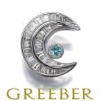 QVC ペンダントトップ パライバトルマリン 0.05ct ダイヤ ダイヤモンド 0.25ct ムーン K18WG 保BLJ/GENJ