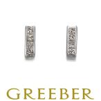 ショッピングダイヤ ダイヤ ダイヤモンド 0.15ct/0.15ct レールセッティング プリンセスカット ピアス K18WG GENJ