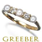 ティファニー リング ベビー パール 真珠 3.1-3.4mm ダイヤ ダイヤモンド 10号 K18YG 指輪 BLJ