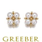 ミキモト ピアス パール 真珠 3.5mm フラワー K18YG BLJ