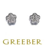  diamond бриллиант 0.05ct/0.05ct цветок серьги K18WG GENJ