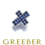  сапфир Cross pave подвеска с цепью K18WG GENJ