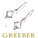  diamond бриллиант 0.01ct/0.01ct cut Work квадратное крюк серьги K14WG GENJ