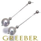  gray pearl жемчуг 8.1mm покачивающийся один шарик серьги Pt900/Pt850 GENJ