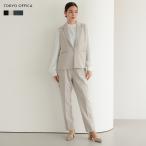 パンツスーツ レディース ジレ テーパードパンツ ブラウス サイドベルト 通勤 オフィスカジュアル