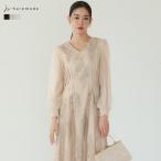 ショッピングドレス ドレス オケージョン 結婚式 ワンピース パーティードレス フォーマル 袖オーガンジー 刺繍 フレア スカラップレース 体型カバー 325266