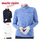  Marie Claire Golf женский одежда скол рисунок вышивка половина Zip с высоким воротником рубашка с длинным рукавом 732-509 M-LL