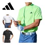 アディダス ゴルフウェア メンズ BOSジャカード グラフィック モックネック 半袖シャツ IKK69 2024年春夏モデル M-XL